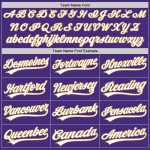 Custom Name Number Authentic 3D Baseball Jersey, Personalized Purple Orange Old Gold Graffiti Pattern Team Design Personalized
