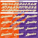 Custom Graffiti Pattern Performance T-Shirt with Name & Number in Purple, Orange, and Old Gold, 3D Design for Teams Personalized