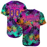Custom Name and Number Purple-Pink 3D Graffiti Pattern Baseball Jersey - Personalized Team Jersey Personalized Graffiti Pattern