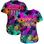 Custom Name and Number Purple-Pink 3D Graffiti Pattern Baseball Jersey - Personalized Team Jersey Personalized Graffiti Pattern