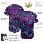 Custom Name and Number Baseball Jersey - Personalized Purple-Pink Graffiti Pattern with 3D Geometric Figures and Dots Personalized