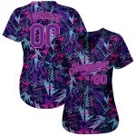 Custom Name and Number Baseball Jersey - Personalized Purple-Pink Graffiti Pattern with 3D Geometric Figures and Dots Personalized
