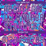 Custom Name Number Purple White Graffiti 3D Bright Psychedelic Softball Jersey Unisex Two-Button Personalized Graffiti Pattern