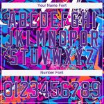 Customizable Purple-White Graffiti 3D Performance T-Shirt with Team Name & Number - Personalized Sports Apparel Personalized