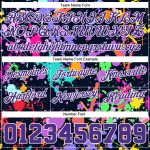 Custom Name Number Personalized Purple White 3D Splashes Graffiti Basketball Shorts Authentic Team Apparel Personalized Graffiti