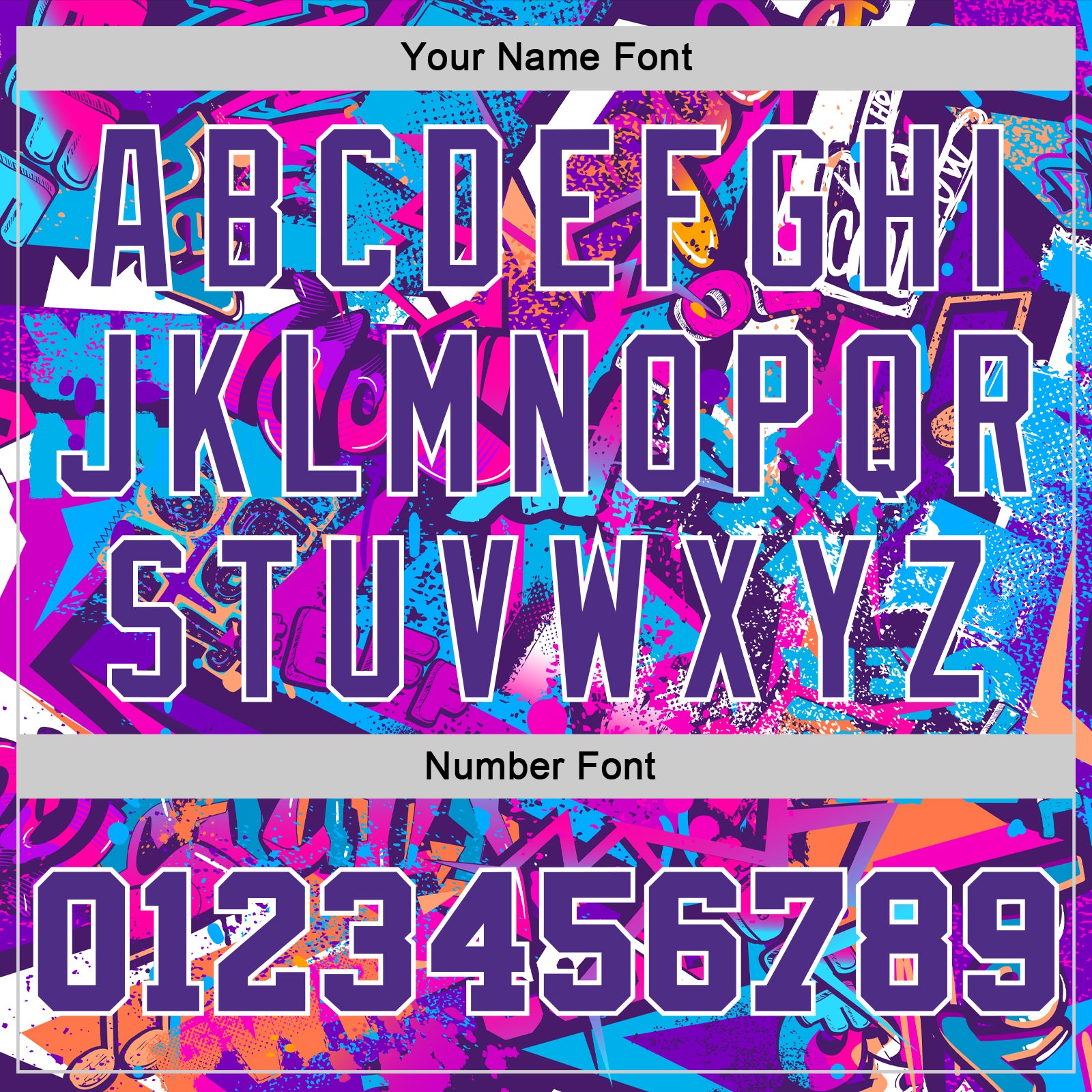 Personalized Graffiti Pattern Purple-White 3D Words Authentic Basketball Jersey Team Custom Name and Number Custom Purple-White Graffiti 3D Name & Number Basketball Jersey - Personalized Team Apparel Personalized Graffiti Pattern - Image 4