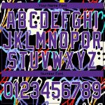 Custom Name and Number Purple-White Graffiti Pattern Hand Painted 3D Flowers Varsity Letterman Bomber Jacket Personalized