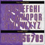 Custom Personalized Purple White Gold Graffiti Soccer Jersey with Name and Number - Sublimation Team Uniform Personalized