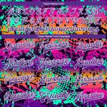 Custom Name and Number Purple-White Graffiti 3D Bomber Varsity Letterman Jacket Personalized Graffiti Pattern Purple-White