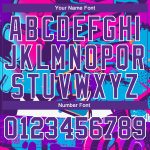 Custom 3D Long Sleeve Performance T-Shirt with Personalized Graffiti Pattern in Purple-White, Team Name and Number Personalized