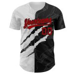 Red-Black Personalized Graffiti Pattern 3D Scratch Baseball Jersey Authentic Personalized Graffiti Pattern Red-Black 3D Scratch