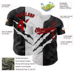 Red-Black Personalized Graffiti Pattern 3D Scratch Baseball Jersey Authentic Personalized Graffiti Pattern Red-Black 3D Scratch