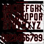 Customizable Red-Black Graffiti Pattern 3D Scratch Baseball Jersey with Team Name & Number - Authentic Design Personalized