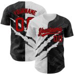 Red-Black Personalized Graffiti Pattern 3D Scratch Baseball Jersey Authentic Personalized Graffiti Pattern Red-Black 3D Scratch