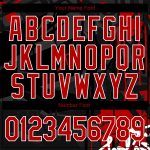 Personalized Urban Street Art Red-Black Graffiti 3D Bomber Full-Snap Varsity Jacket Personalized Graffiti Pattern Red-Black