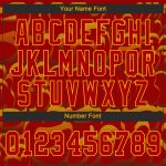 Custom Name and Number 3D Baseball Jersey with Personalized Red-Gold Graffiti Pattern Personalized Graffiti Pattern Red-Gold