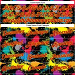 Custom Name and Number Red-Gold 3D Colorful Graffiti Pattern Splattered Messy Art Ink T-Shirt Performance Design Personalized
