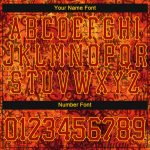 Custom Graffiti Pattern Baseball Jersey 3D Fire Red-Gold with Personalized Name and Number Personalized Graffiti Pattern