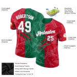 Custom Name Number Graffiti Pattern Performance T-Shirt Red Kelly Green Gray 3D Scratch Team Wear Personalized Graffiti Pattern