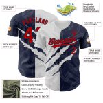Custom Name Number Authentic Baseball Jersey Red Navy Graffiti Pattern 3D Scratch Design Personalization Available Personalized