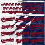Custom Name and Number Personalized Graffiti Pattern 3D Unisex Softball Jersey Red-Navy, Two-Button Design Personalized Graffiti