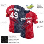 Custom Team Name and Number 3D Performance T-Shirt Red Navy Gray Graffiti Pattern Personalized Graffiti Pattern Red Navy-Gray