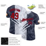 Custom Name and Number Personalized 3D Performance T-Shirt Red-Navy Graffiti Pattern for Team Personalized Graffiti Pattern