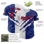 Personalized Red-Royal 3D Scratch Graffiti Pattern Baseball Jersey Personalized Graffiti Pattern Red-Royal 3D Scratch Authentic