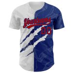Personalized Red-Royal 3D Scratch Graffiti Pattern Baseball Jersey Personalized Graffiti Pattern Red-Royal 3D Scratch Authentic