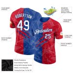 Custom Name Number 3D Performance T-Shirt - Personalized Red-Royal Graffiti Pattern for Teams Personalized Graffiti Pattern