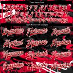 Custom Name Number Urban Street Art 3D Graffiti Pattern Bomber Jacket Red White Black Varsity Full-Snap Letterman Jacket