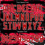 Custom Name Number Urban Street Art 3D Graffiti Pattern Bomber Jacket Red White Black Varsity Full-Snap Letterman Jacket
