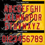 Custom Personalized 3D Scratch Baseball Jersey Graffiti Pattern Red Yellow Black with Team Name and Number Personalized Graffiti