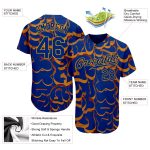 Personalized Graffiti Pattern Baseball Jersey with Custom Name and Number - Royal-Gold 3D Authentic Team Apparel Personalized