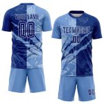 Personalized Soccer Jersey with Custom Name and Number - Graffiti Pattern Royal-Light Blue Sublimation Uniform Personalized