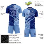 Personalized Soccer Jersey with Custom Name and Number - Graffiti Pattern Royal-Light Blue Sublimation Uniform Personalized