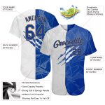 Personalized Graffiti Pattern Baseball Jersey with Custom Name and Number - Royal-Old Gold 3D Authentic Team Jersey Personalized