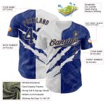 Custom Name and Number 3D Baseball Jersey - Personalized Graffiti Pattern Royal-Old Gold Authentic Team Gear Personalized