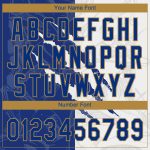 Custom Name and Number Unisex Softball Jersey, 3D Graffiti Pattern in Royal-Old Gold, Two-Button Design Personalized Graffiti