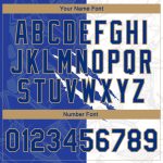 Custom Name Number Bomber Jacket 3D Varsity Letterman Royal-Old Gold Graffiti Pattern Full-Snap Design Personalized Graffiti