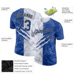Custom Name and Number Personalized Graffiti Pattern 3D T-Shirt Royal-Old Gold Scratch Performance Gear Personalized Graffiti