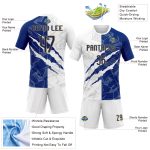 Custom Name Number Volleyball Jersey Royal-Old Gold Graffiti Pattern Scratch Sublimation Team Uniform Personalized Graffiti