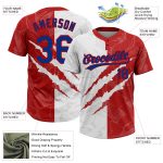 Personalized Custom Name Number Graffiti Pattern Royal Red Unisex 3D Softball Jersey Two-Button Personalized Graffiti Pattern