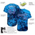 Custom Name Number Baseball Jersey, 3D Authentic Royal-White Graffiti Pattern Design Personalized Graffiti Pattern Royal-White