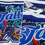 Custom Name and Number 3D Authentic Basketball Shorts - Personalized Graffiti Pattern Royal-White Personalized Graffiti Pattern