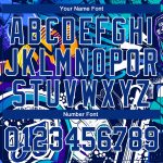 Personalized Urban Street Art 3D Graffiti Pattern Long Sleeve Performance T-Shirt Custom Name and Number - Royal White Personalized