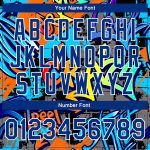 Custom Name Number Graffiti Pattern Royal-White 3D Varsity Letterman Bomber Jacket for Team - Personalized Full-Snap Outerwear