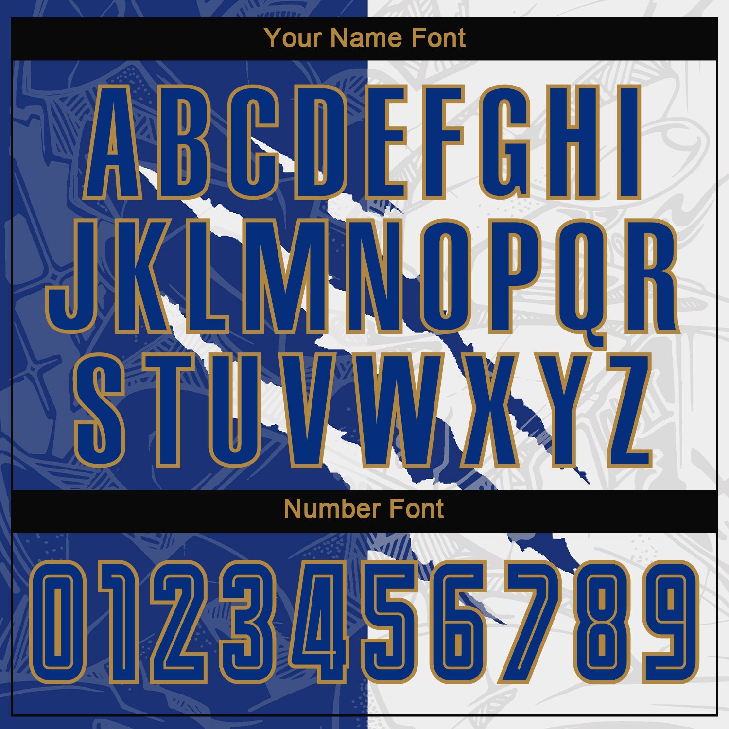 Personalized Graffiti Pattern Royal White-Old Gold Sublimation Soccer Uniform Jersey 7517 Personalized Sublimation Soccer Uniform Jersey - Graffiti Pattern Royal White-Old Gold 7517 Personalized Graffiti Pattern - Image 7