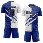 Custom Graffiti Pattern Soccer Jersey - Royal White & Old Gold, Personalized Name & Number, Team Uniform 7517 Personalized