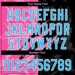 Custom 3D Scratch Baseball Jersey with Personalized Name and Number, Sky Blue Black-Pink Graffiti Pattern, Authentic Design